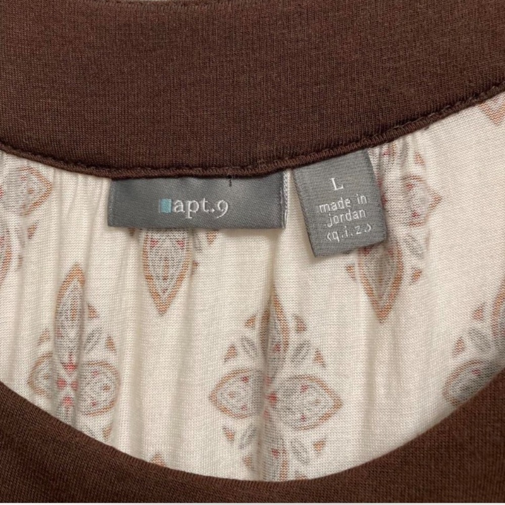 3/$20! Vintage Y2K Brown Paisley Print Side Tie Tank Top Boho Women’s Large - Picture 2 of 7